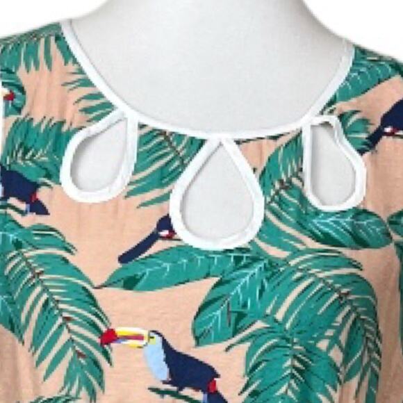 Royal Monk A-line Sleeveless Dress Parrot Tropical Print Women’s Size Small - Picture 9 of 12